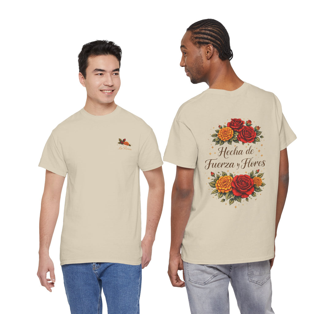 T-Shirt — "Hecha de Fuerza y Flores" Floral Empowerment Tee