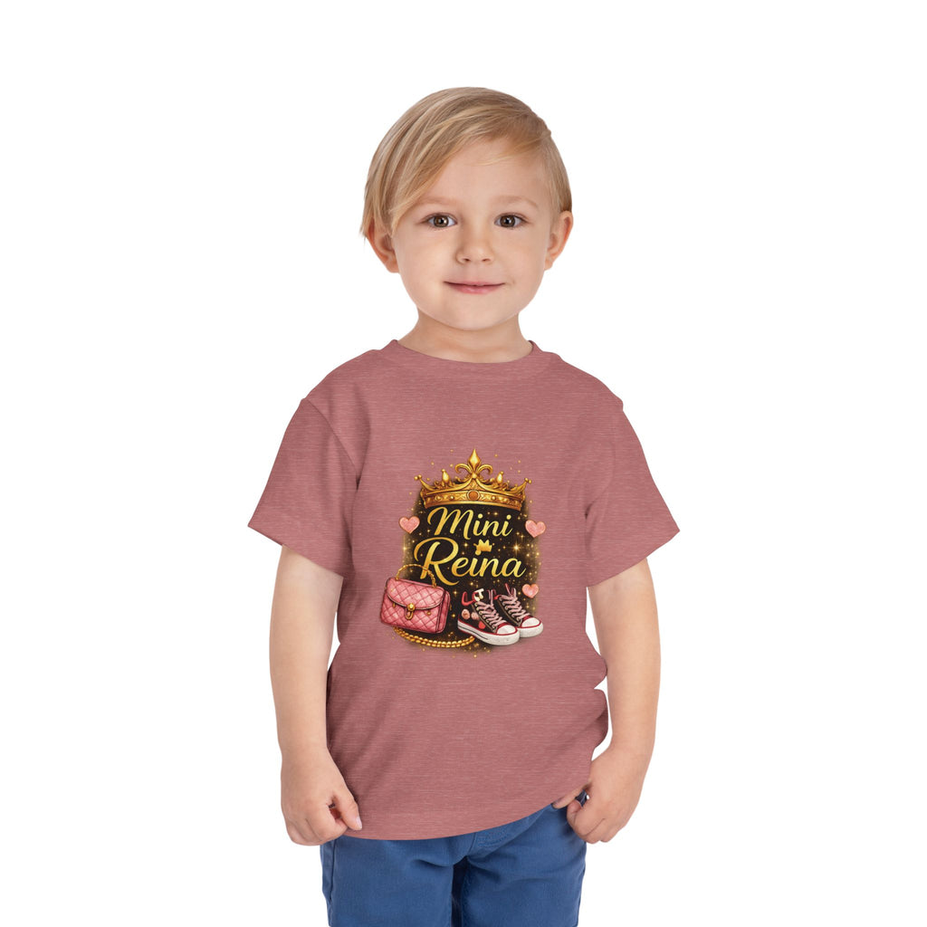 Toddler Tee — "Mini Reina" Crown Design | Crown, Pink Sneakers & Purse Graphic