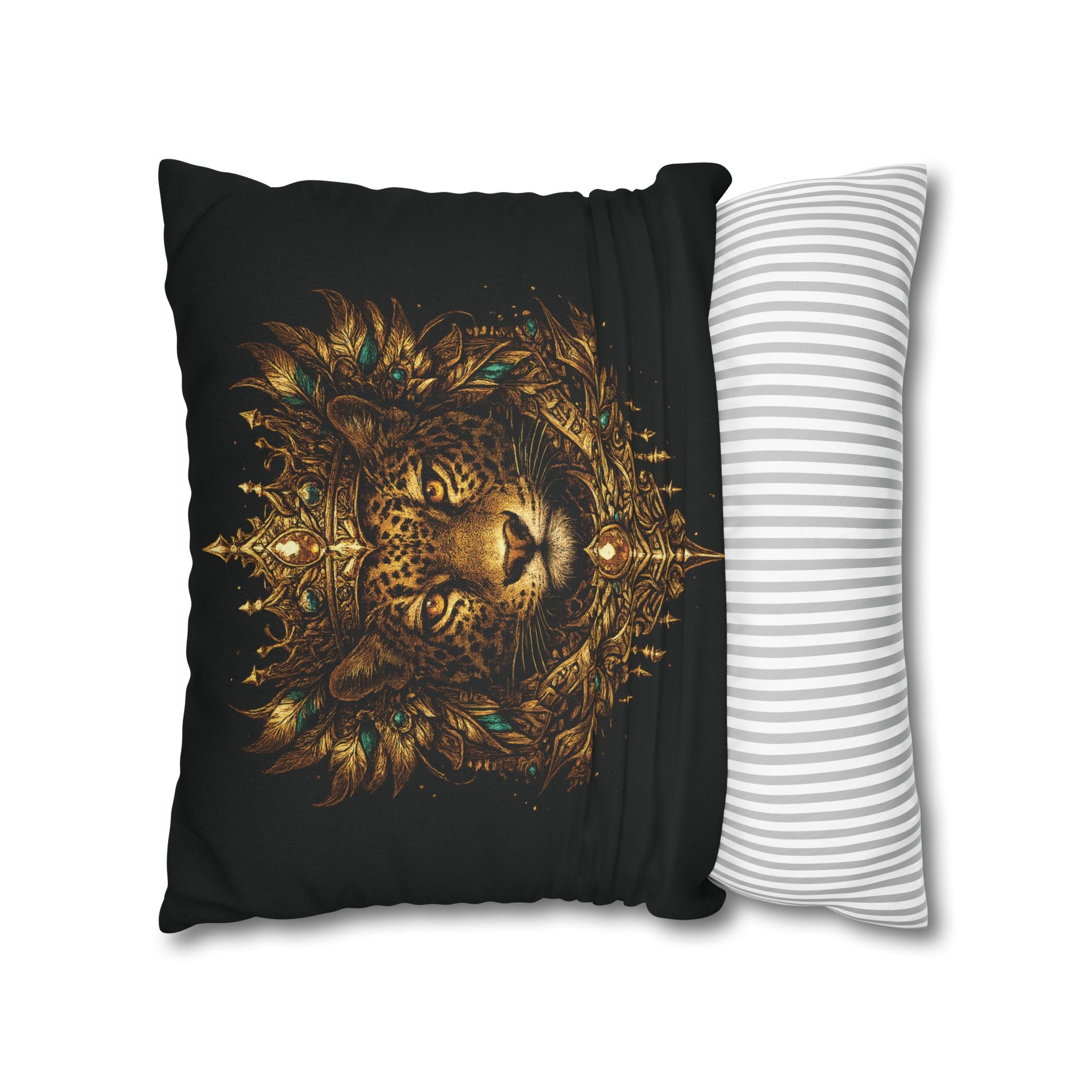 Golden Crowned Jaguar Decorative Pillow case