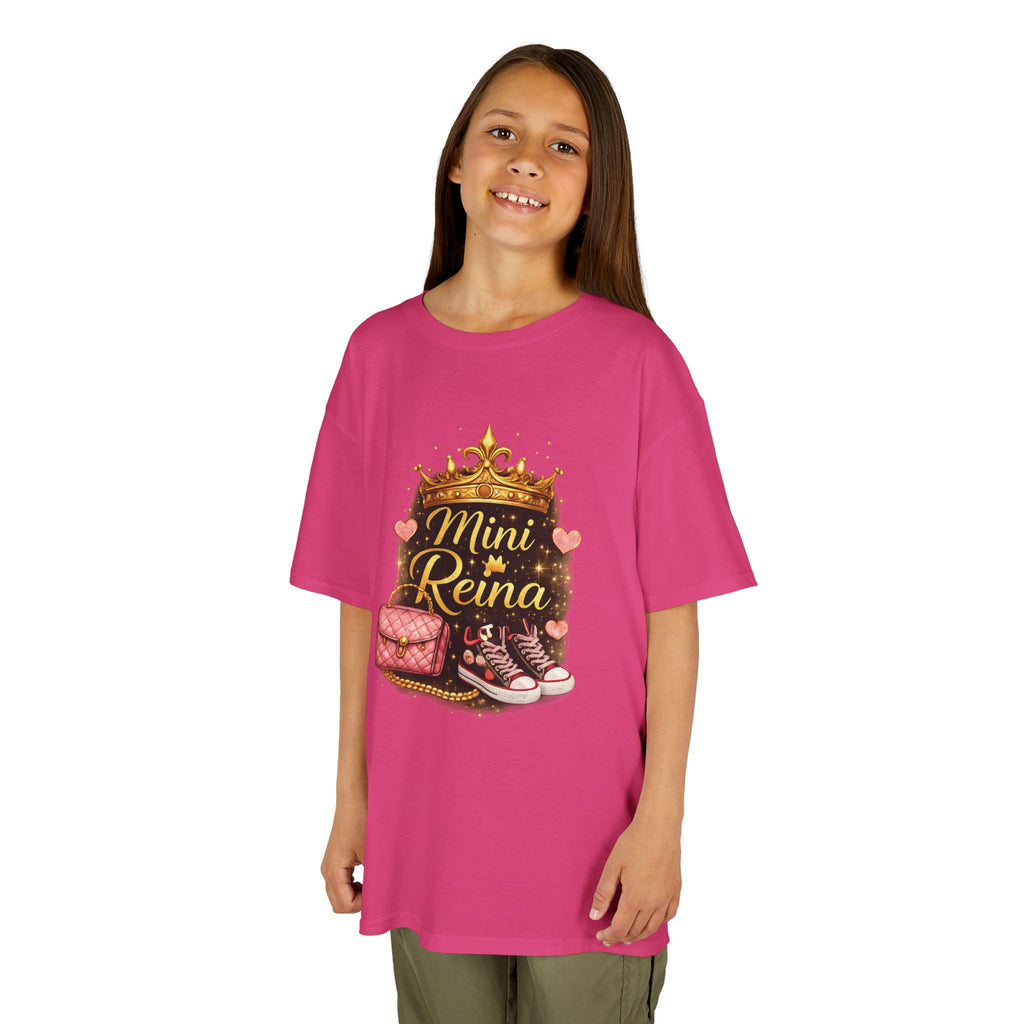 Kids Tee — "Mini Reina" Crown & Shoes Graphic