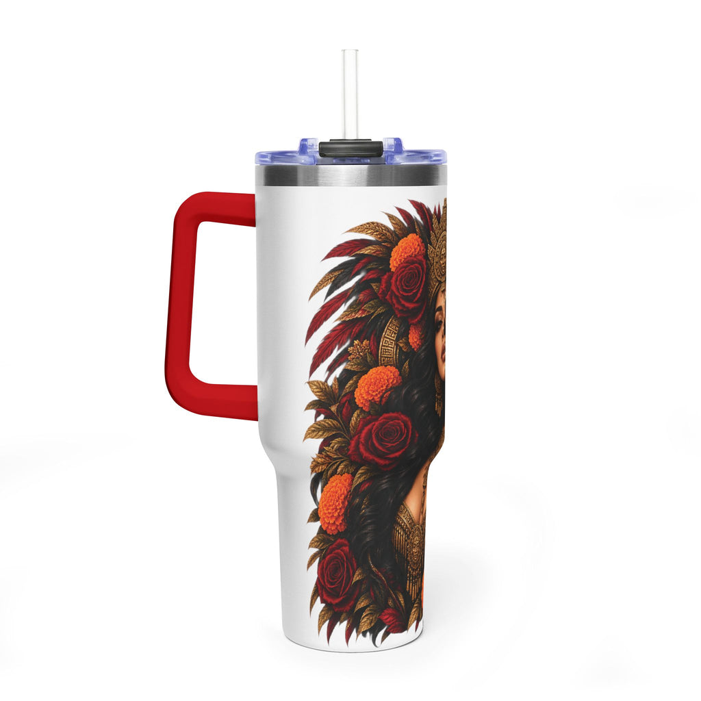 Reina Azteca: Entre Rosas y Cempasúchil | Vacuum Thermal Tumbler, 40oz