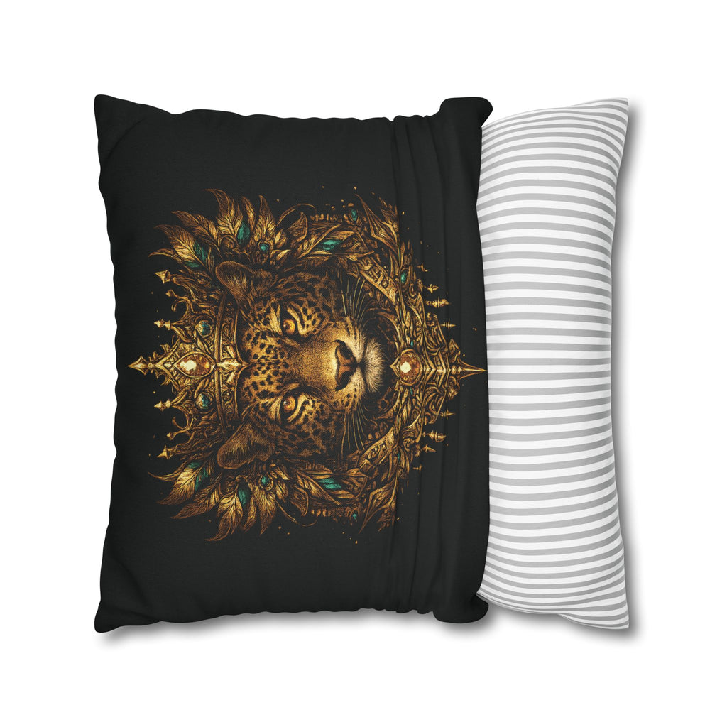 Golden Crowned Jaguar Decorative Pillow case
