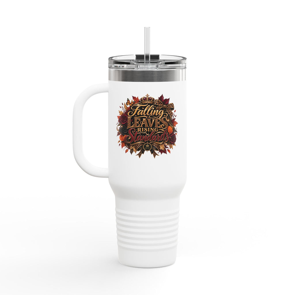 Falling Leaves, Rising Standards Insulated Travel Mug, 40oz
