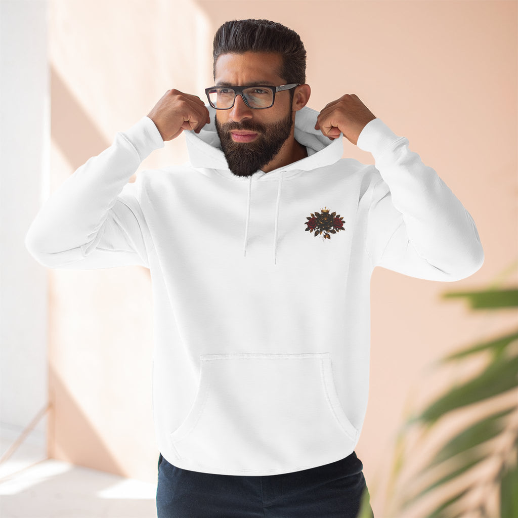 "Soft Heart. Sharp Mind." Rose Crest Design Hoodie