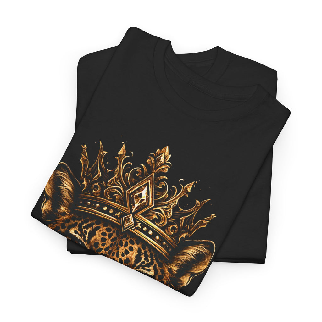 Golden Jaguar Crown T-Shirt | Regal Animal Queen Graphic Tee