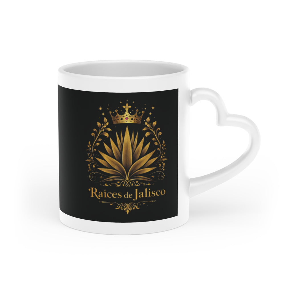 Raíces de Jalisco Gold Agave Mug — Heart-Shaped Mug
