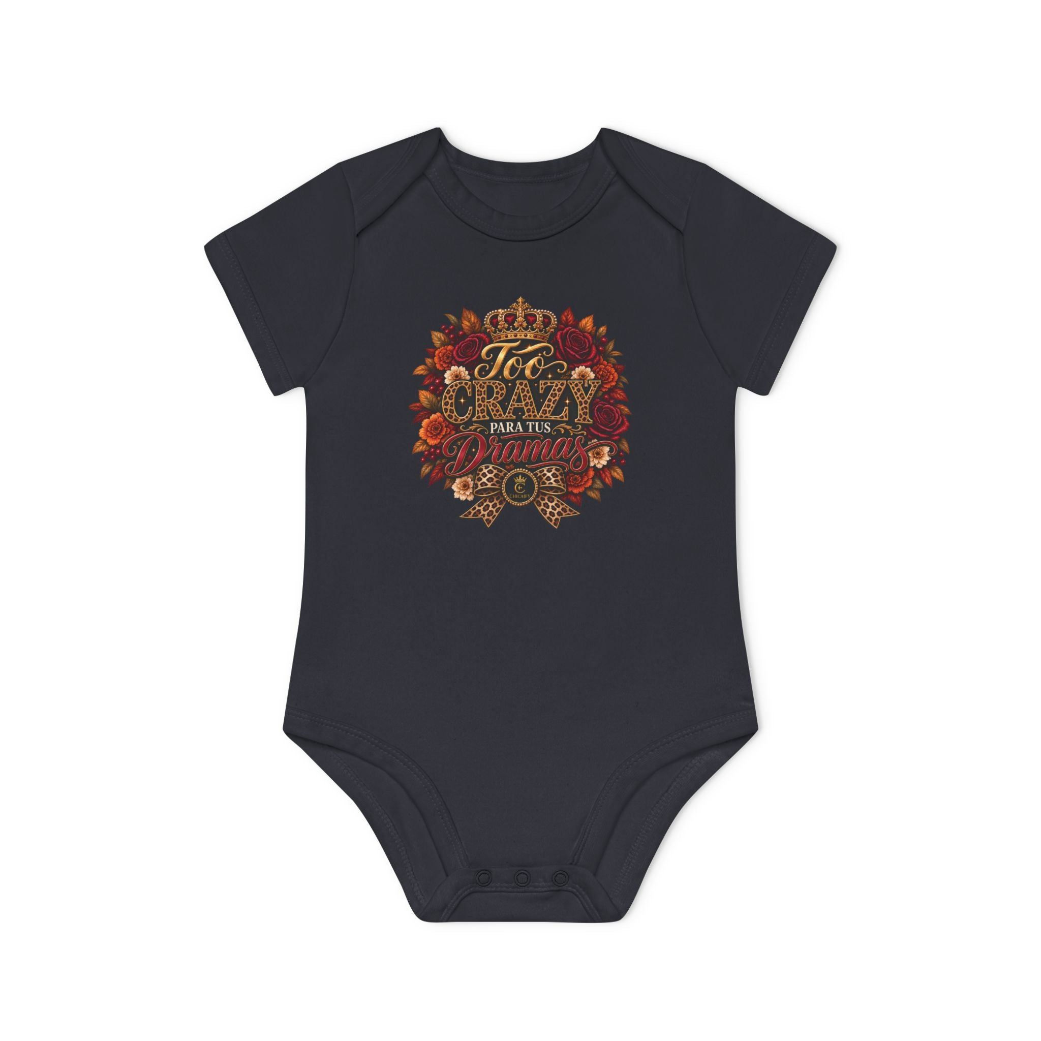 Too Crazy Para Tus Dramas – Jaguar Edition | Baby Organic Short Sleeve Bodysuit
