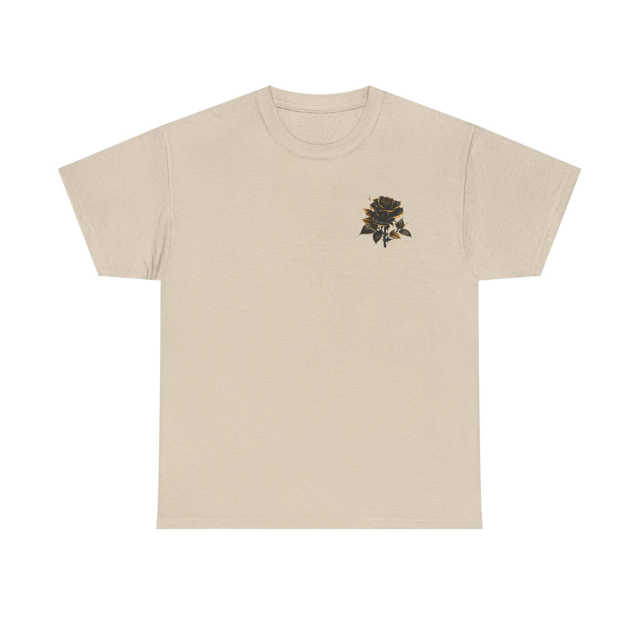 Born to Bloom Rose Crown Tee | Black Gold Floral Graphic