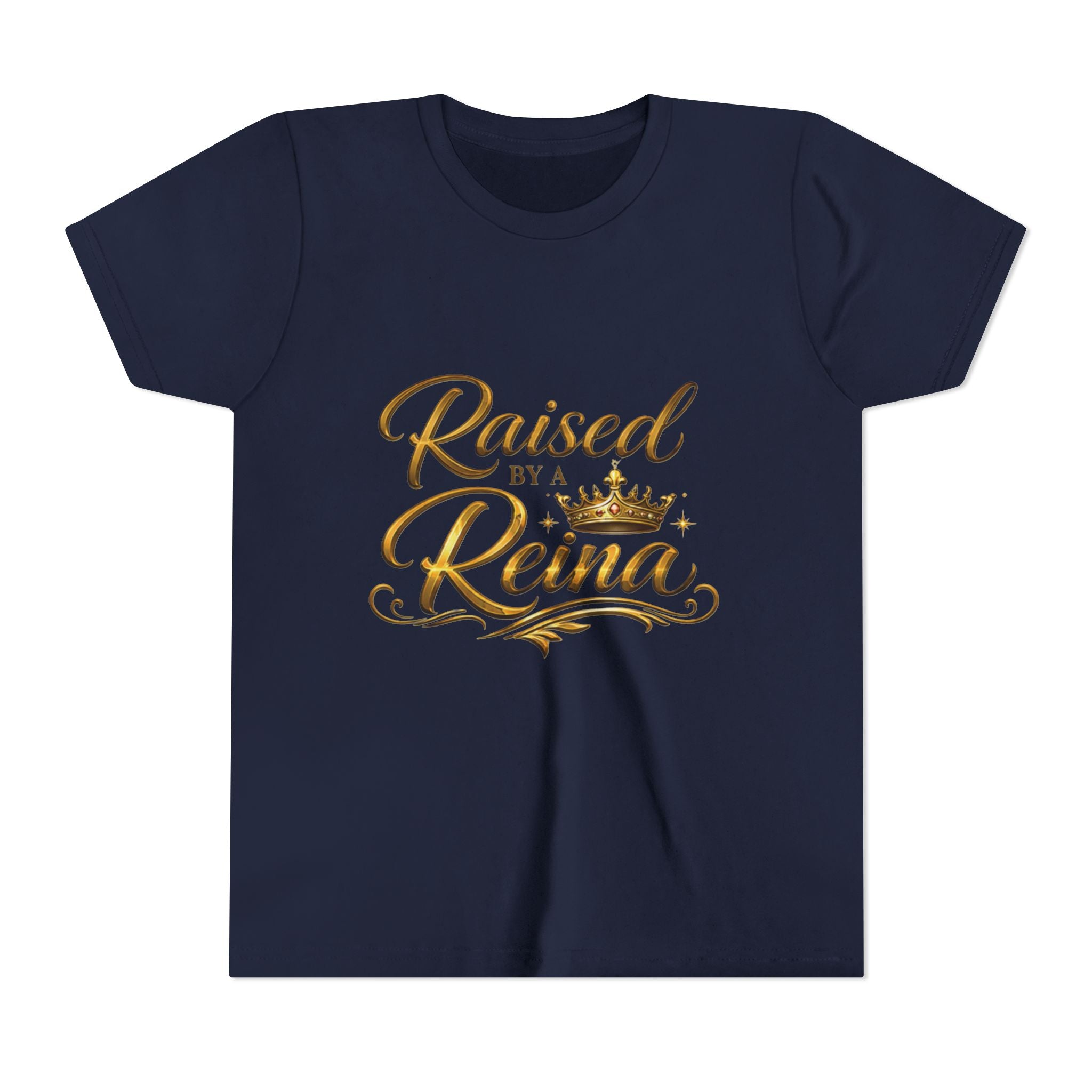 Raised by a Reina Youth Tee | Gold Crown Kids Shirt