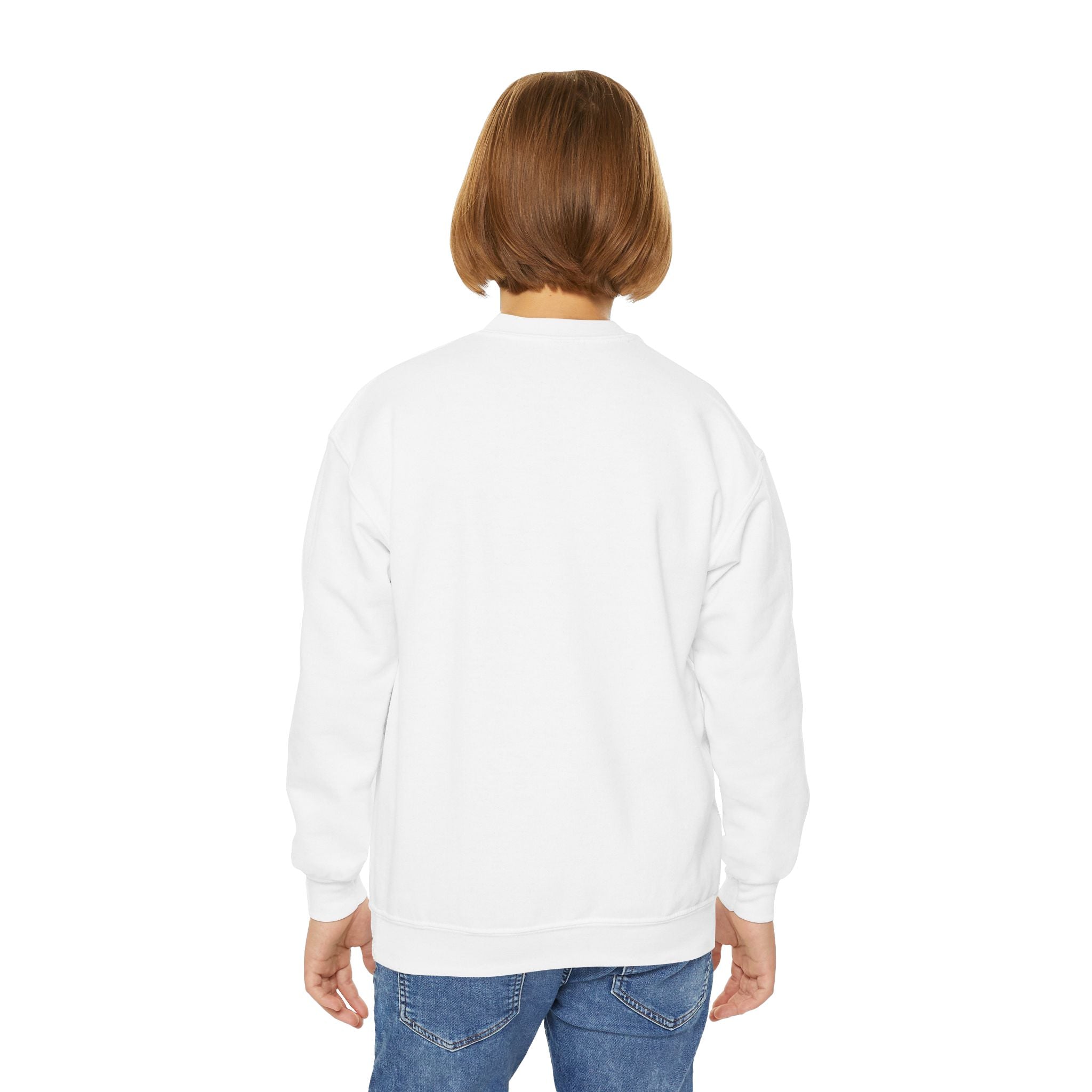 Youth Crewneck Sweatshirt — "Born Wild Raised Royal" Jaguar Cub Graphic
