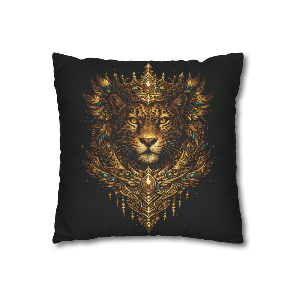 Golden Crowned Jaguar Decorative Pillow case