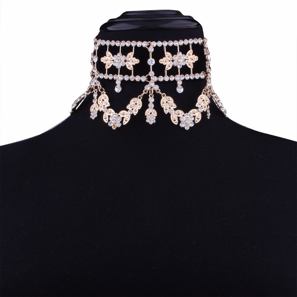Crystal Rhinestone Statement Choker Necklace