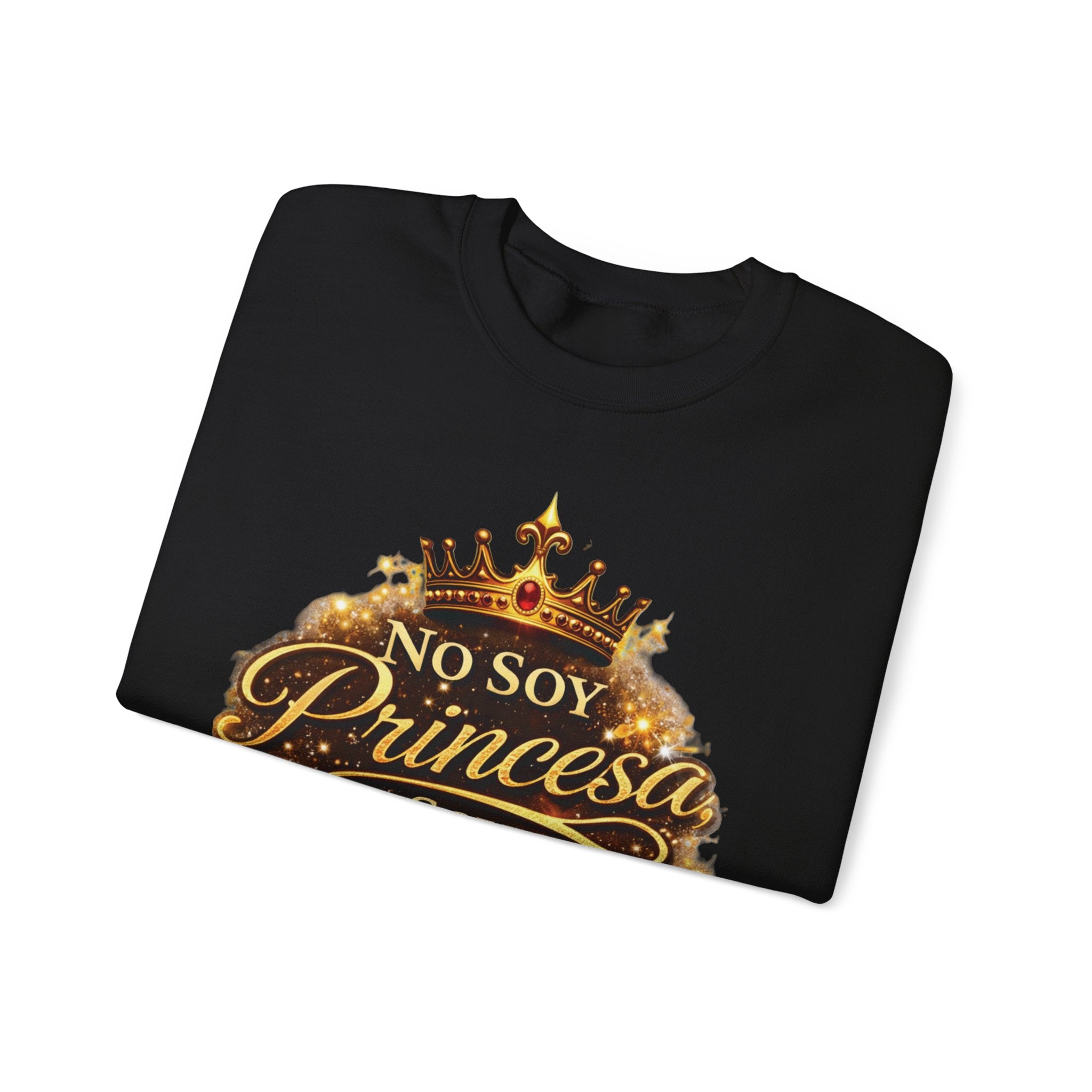 Crewneck Sweatshirt - "No Soy Princesa Soy Reina" Gold Crown Graphic