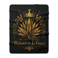 Sherpa Fleece Blanket — Raíces de Jalisco Gold Agave Crown Throw