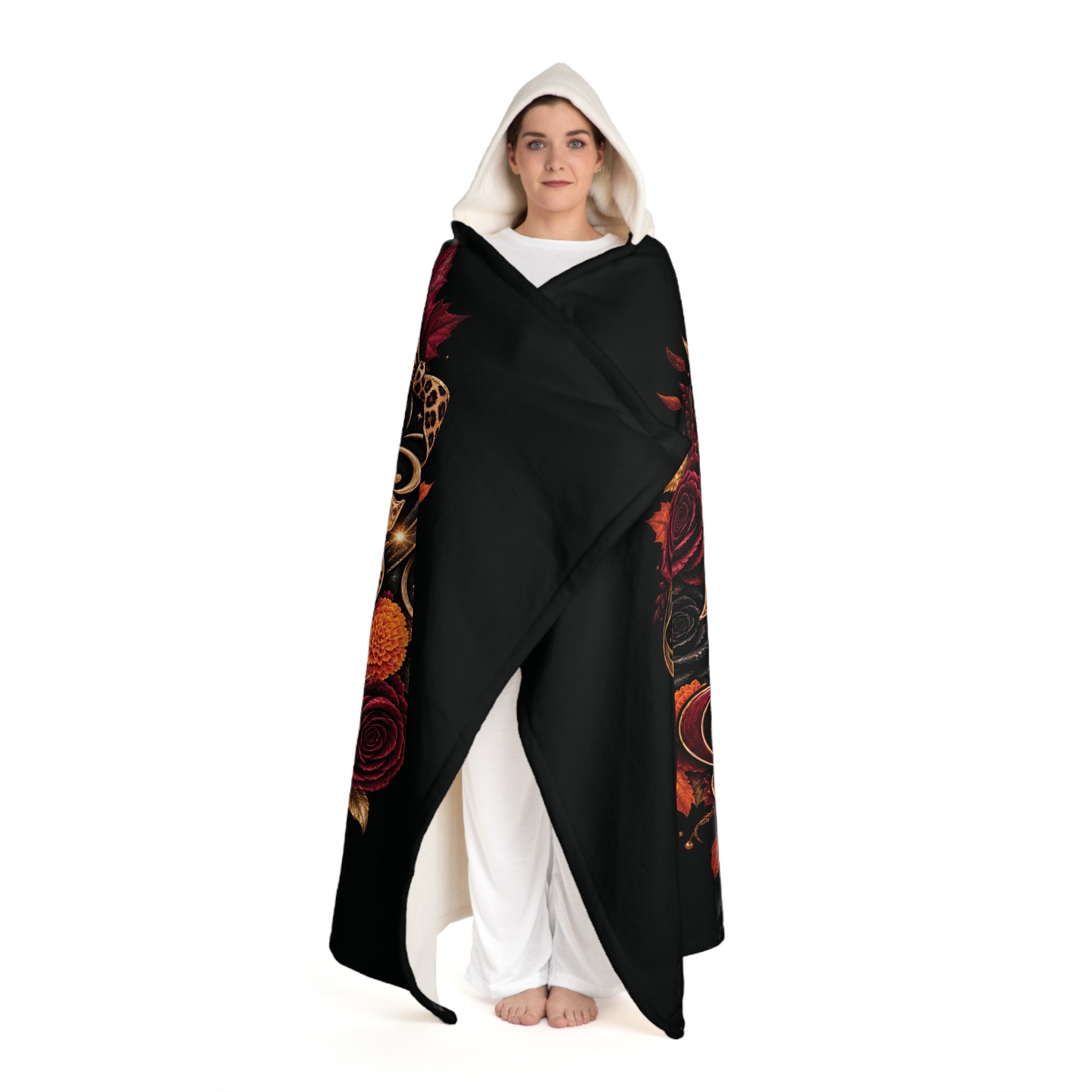 Falling Leaves, Rising Standards Hooded Sherpa Fleece Blanket