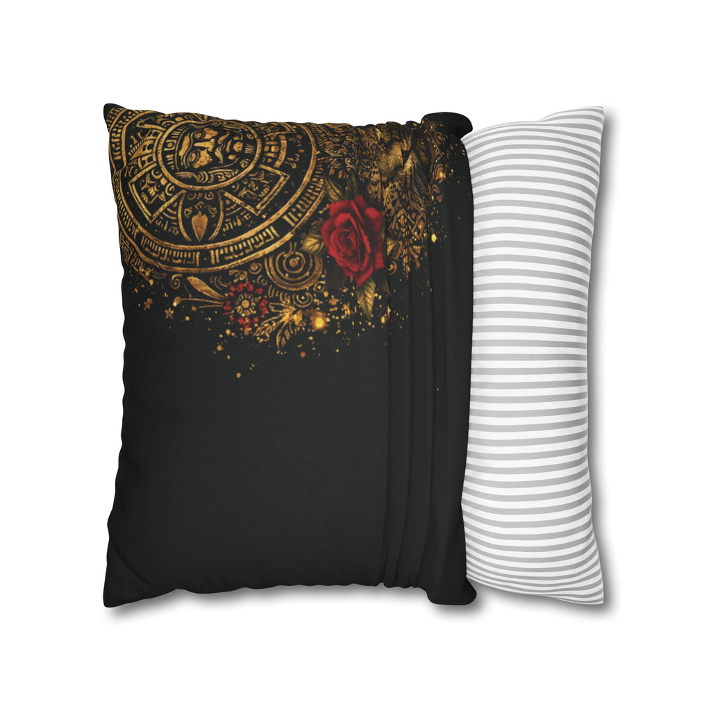 Reina Azteca Pillowcase — Rose Decorative Throw Pillow