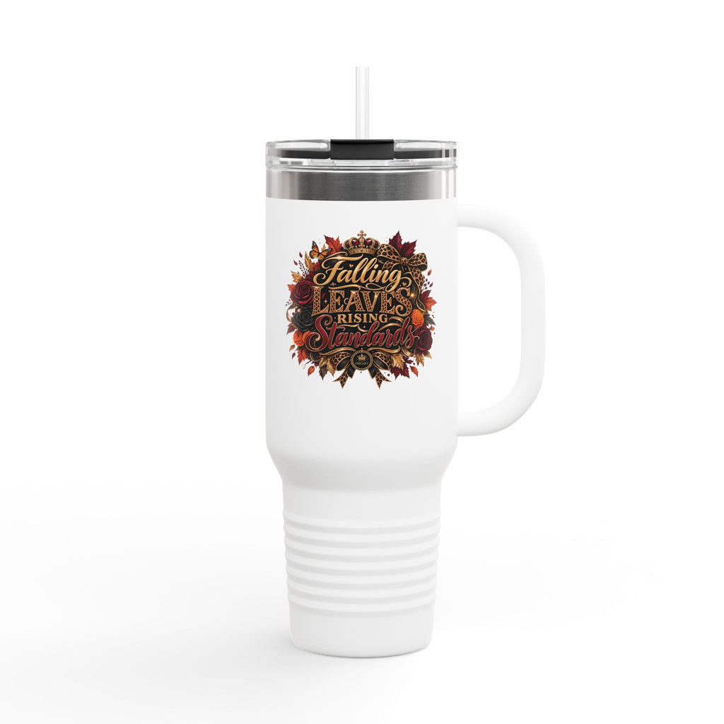 Falling Leaves, Rising Standards Insulated Travel Mug, 40oz