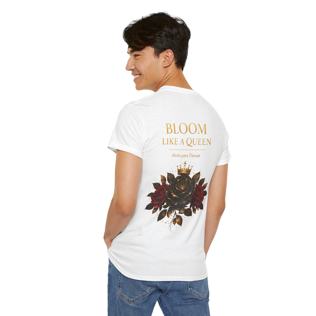 Bloom Like a Queen Tee — Floral Crown Rose Graphic Shirt