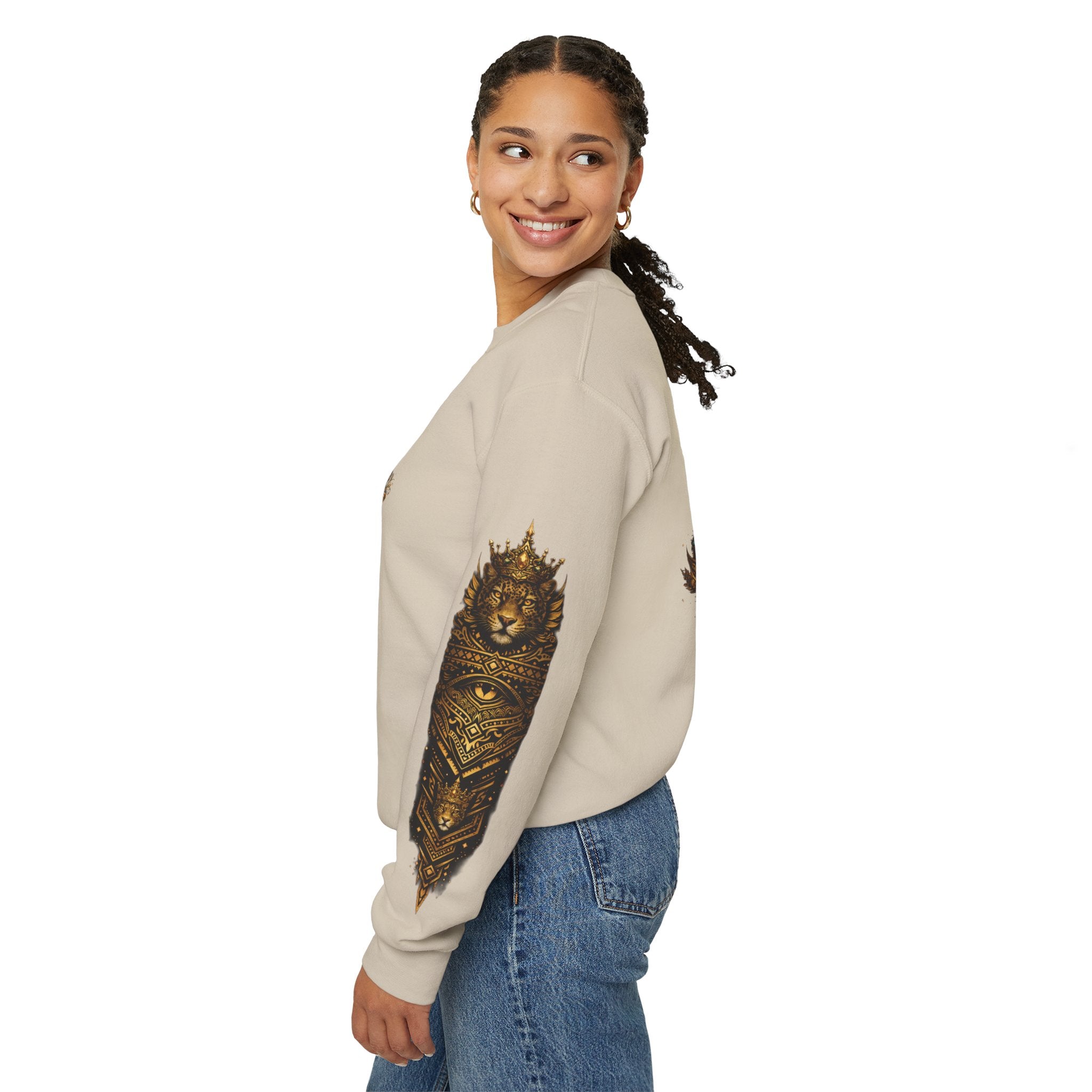 Golden Crowned Jaguar Crewneck Sweatshirt