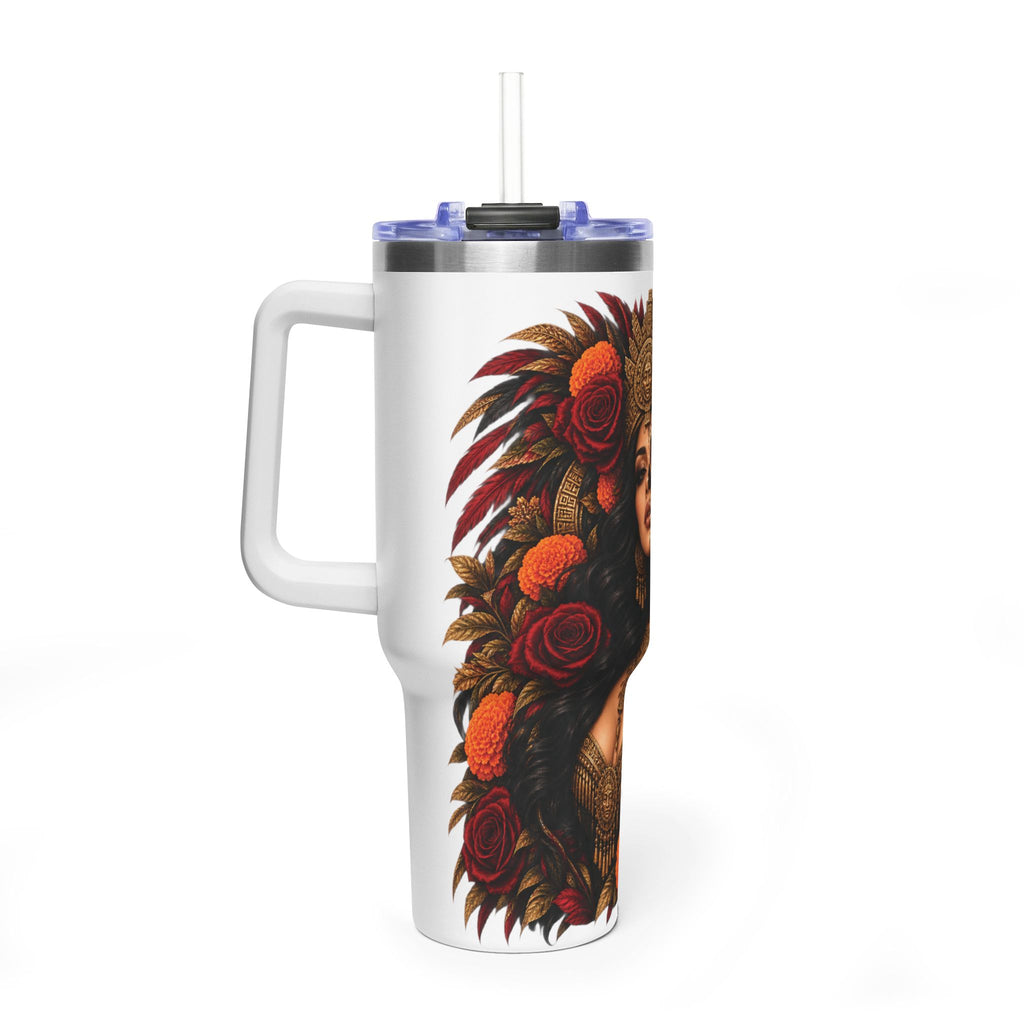 Reina Azteca: Entre Rosas y Cempasúchil | Vacuum Thermal Tumbler, 40oz