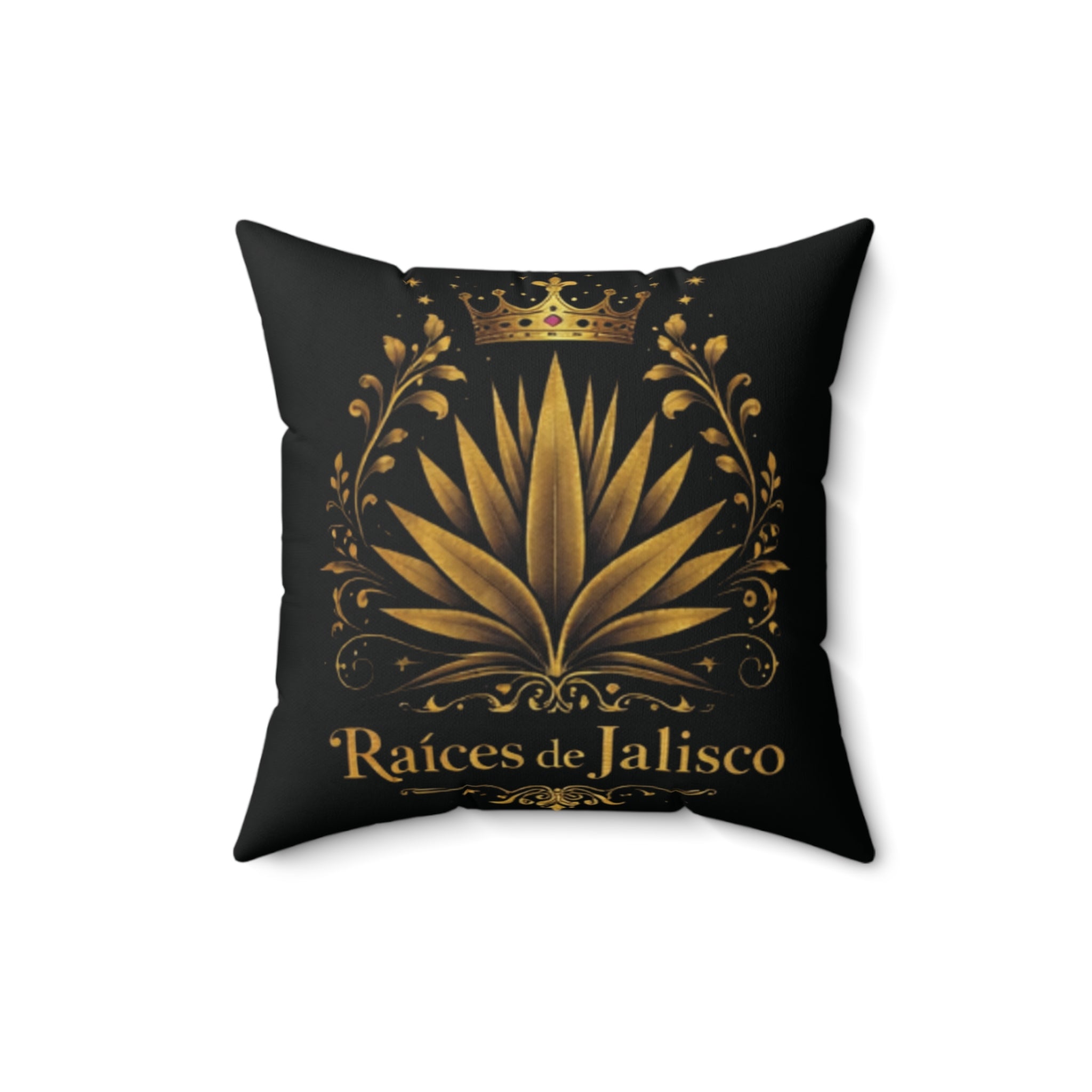 Square Pillow — Raices de Jalisco Gold Agave Design