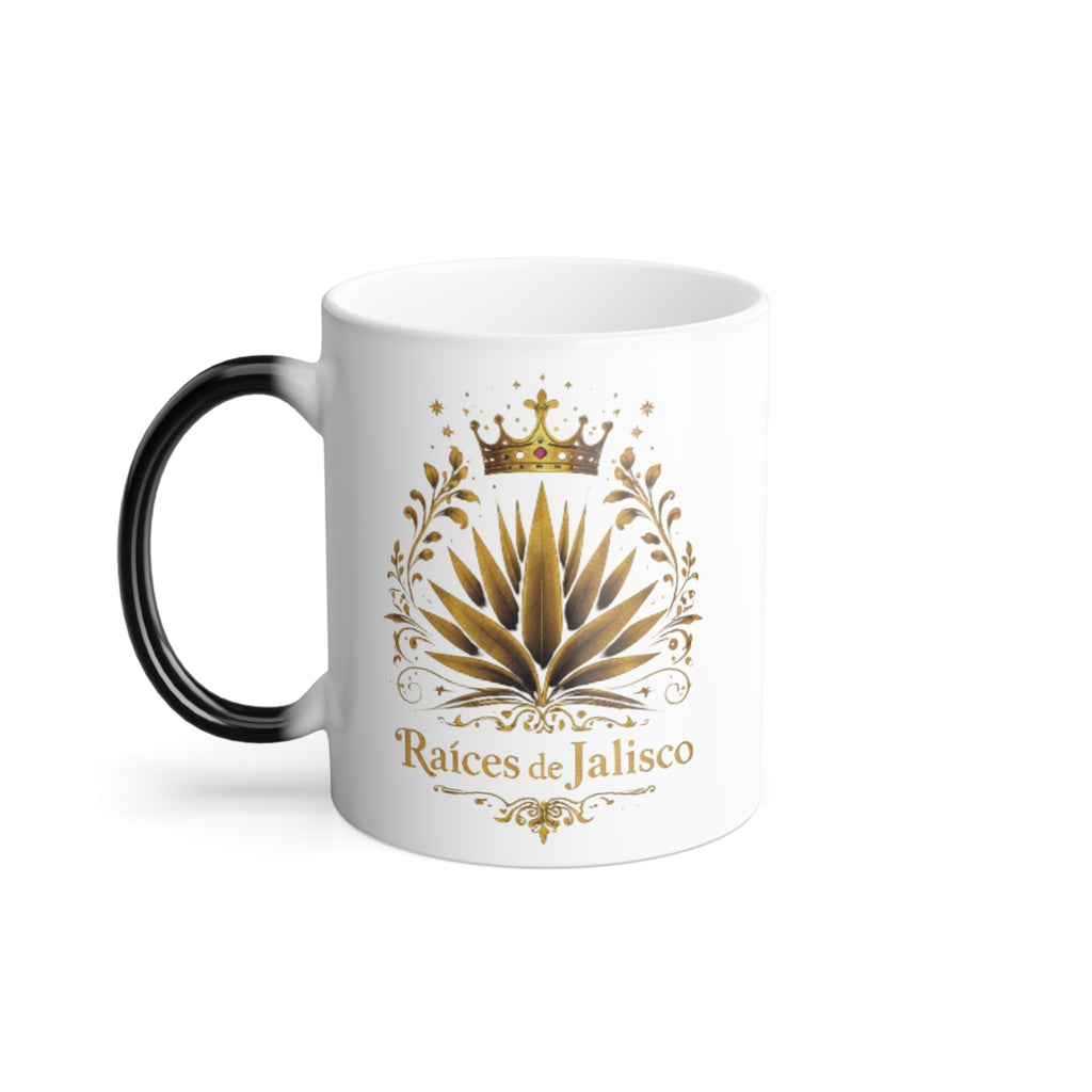 Color-Changing Mug — Raíces de Jalisco Gold Agave Design, 11oz