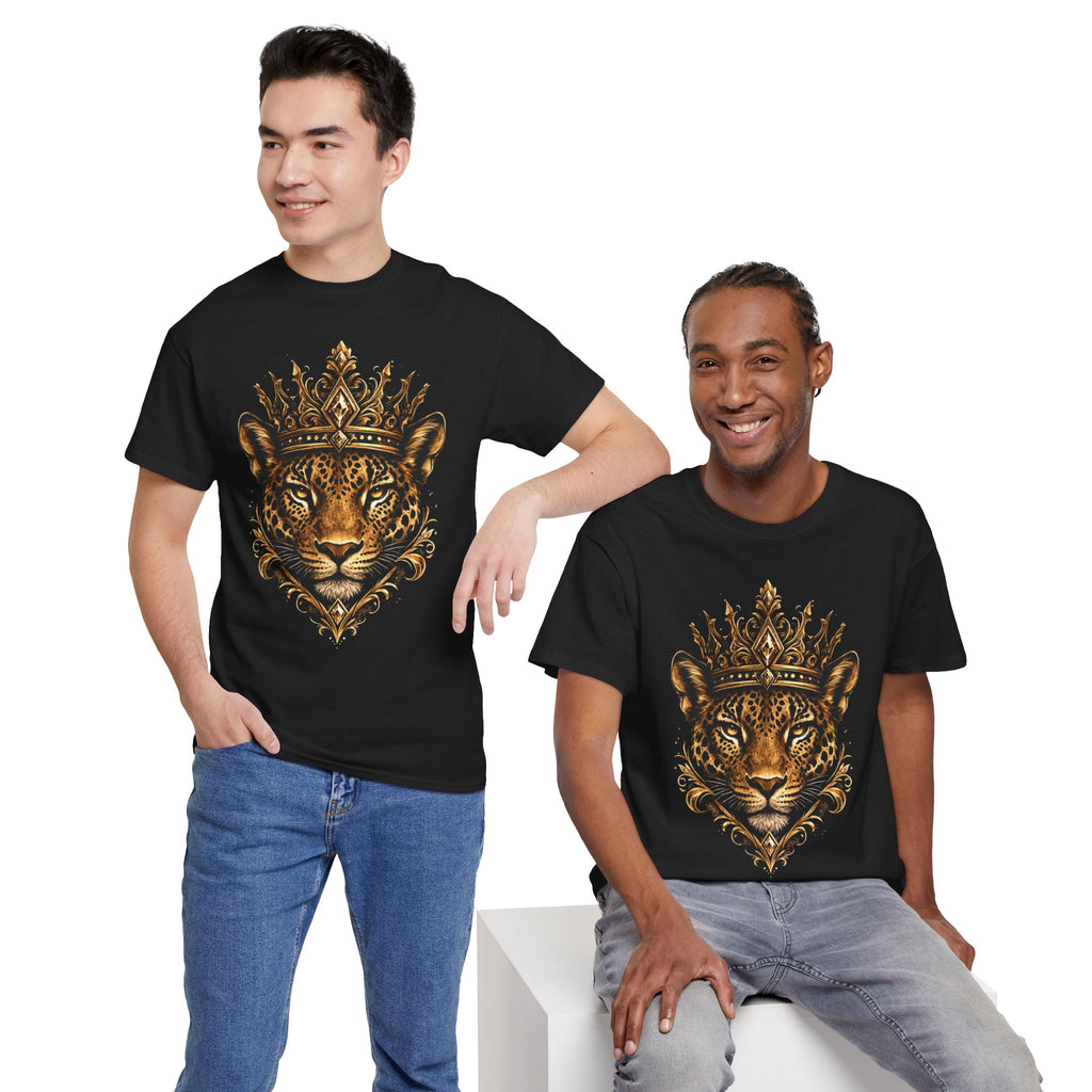 Golden Jaguar Crown T-Shirt | Regal Animal Queen Graphic Tee
