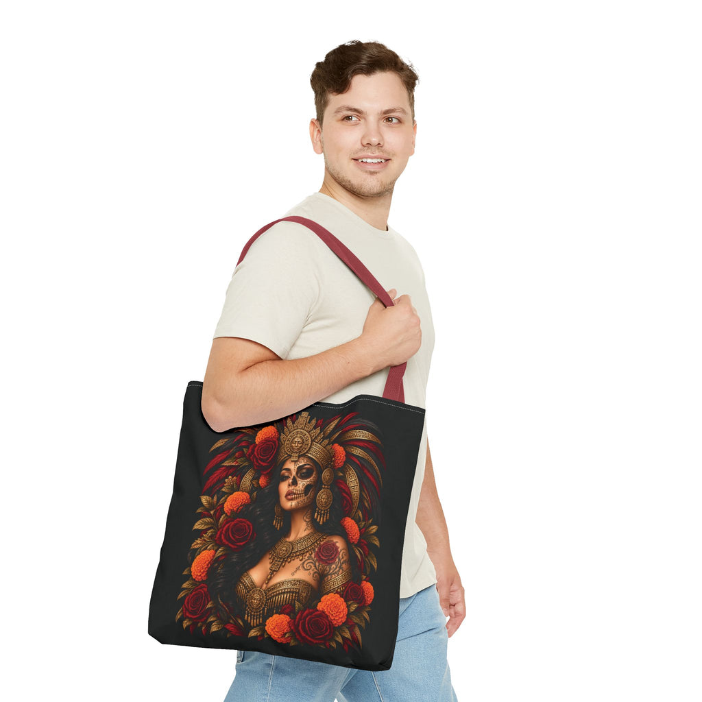 Reina Azteca: Entre Rosas y Cempasúchil | Chicaify Originals | Tote Bag