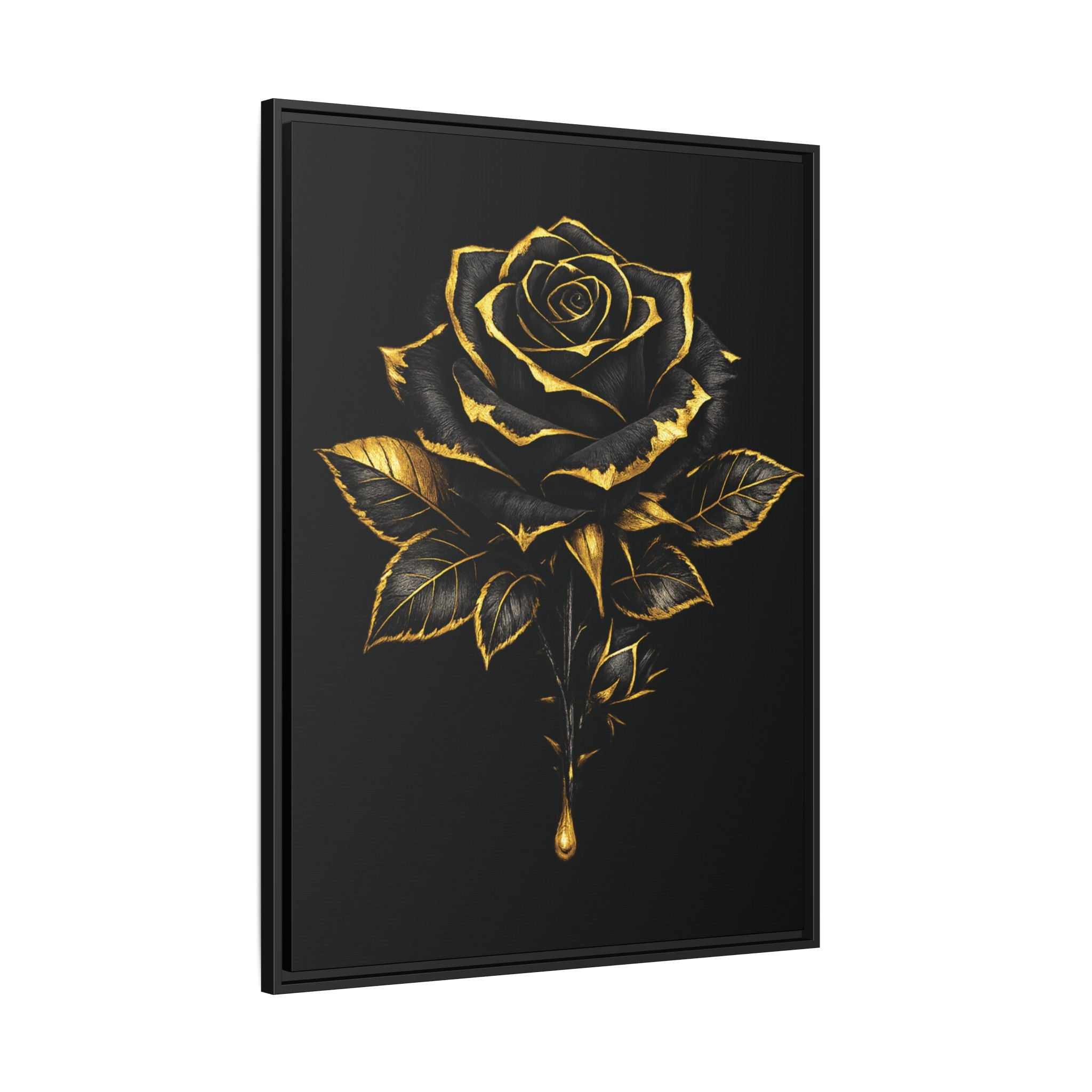 “Bloom Into Power – Gold Rose Canvas” Matte Canvas Wall Art