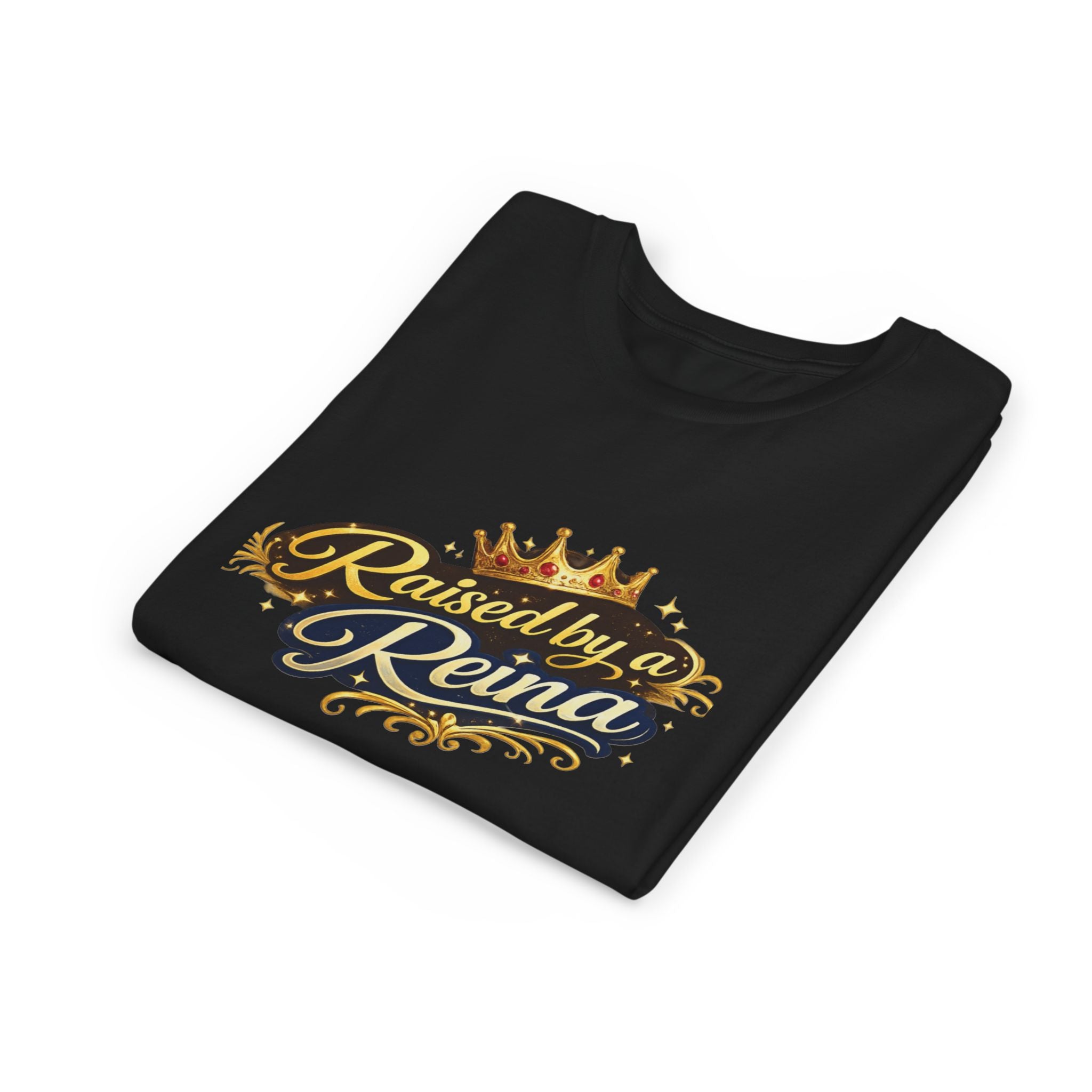 Youth Tee — "Raised by a Reina" Crowned Princess Shirt