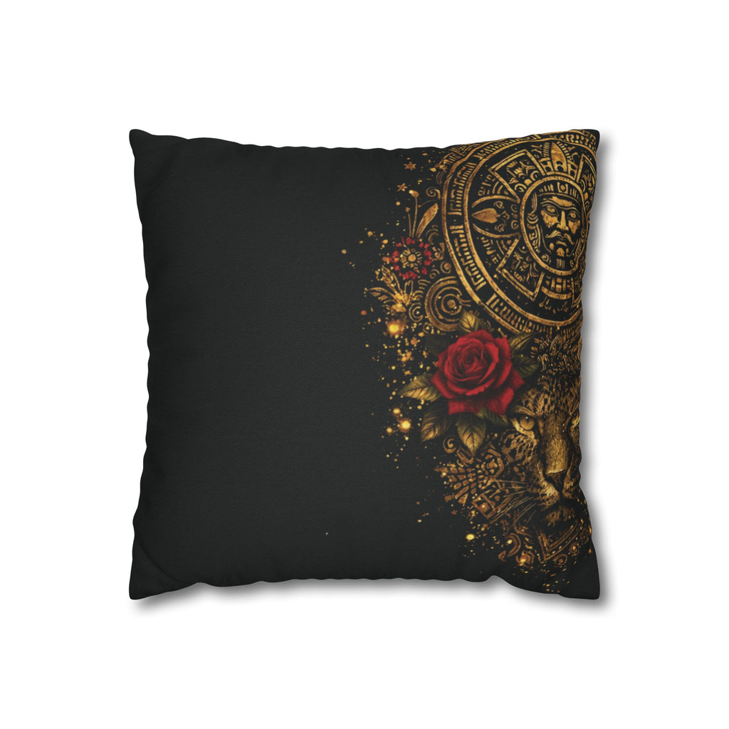 Reina Azteca Pillowcase — Rose Decorative Throw Pillow
