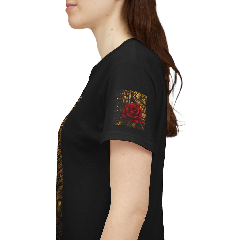 Reina Azteca T‑Shirt — Aztec Sunstone & Rose Graphic Tee —