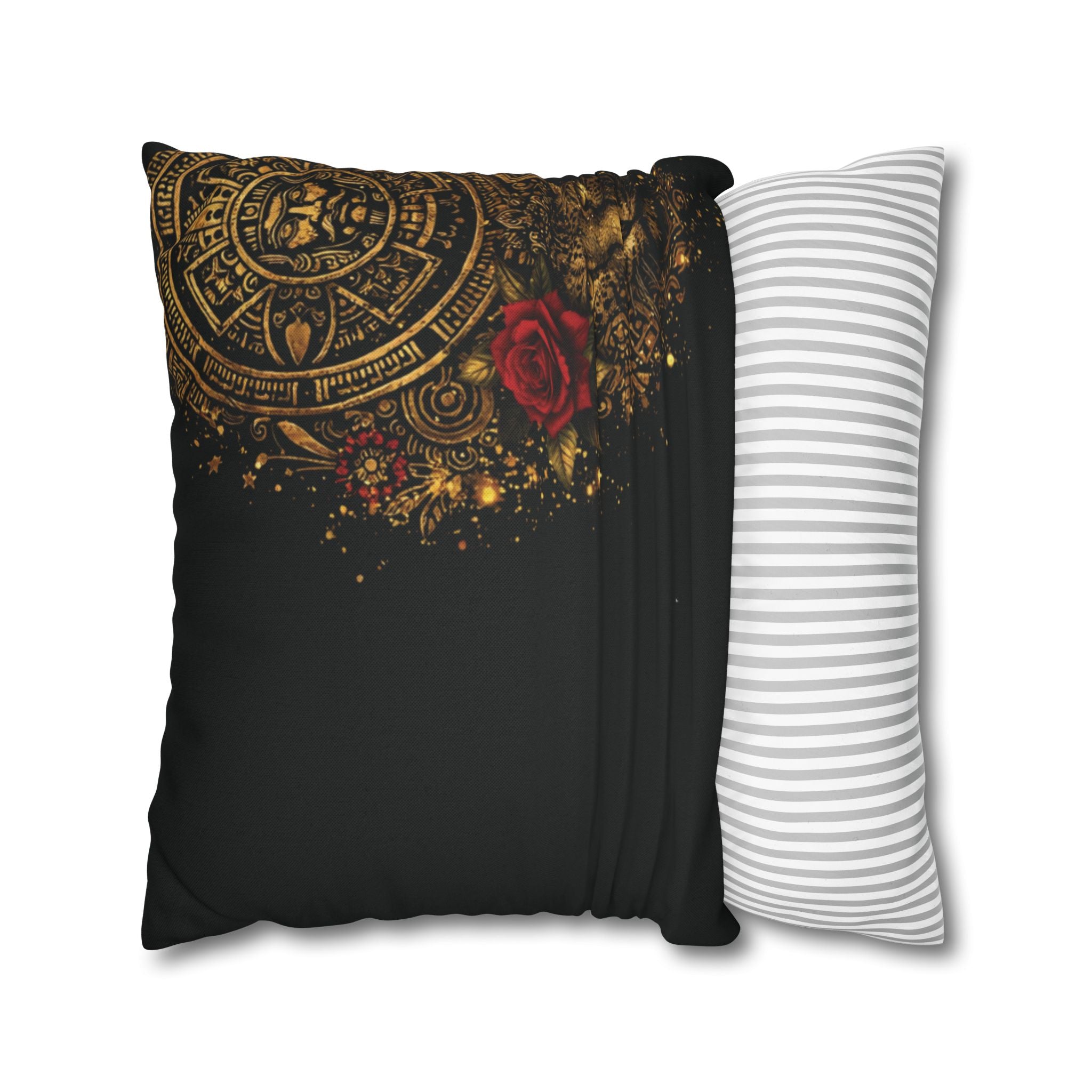Reina Azteca Pillowcase — Rose Decorative Throw Pillow