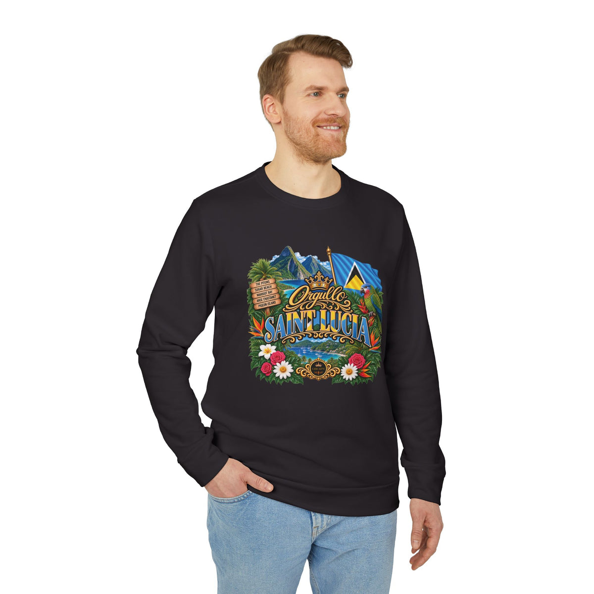 Orgullo Saint Lucia — Raíces Unidas Collection | adidas Crewneck Sweatshirt
