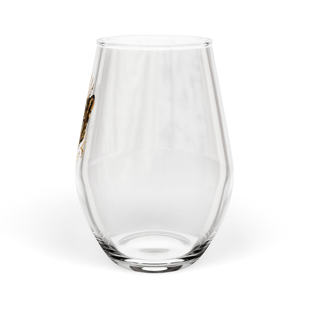 Jaguar Crown Stemless Wine Glass – Royal Animal Print 11.75oz