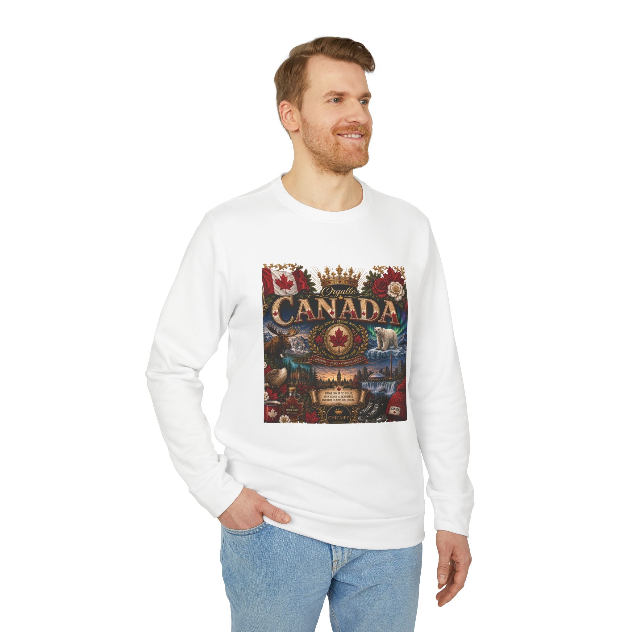 Orgullo Canada | Raíces Unidas Collection adidas Fleece Crewneck Sweatshirt