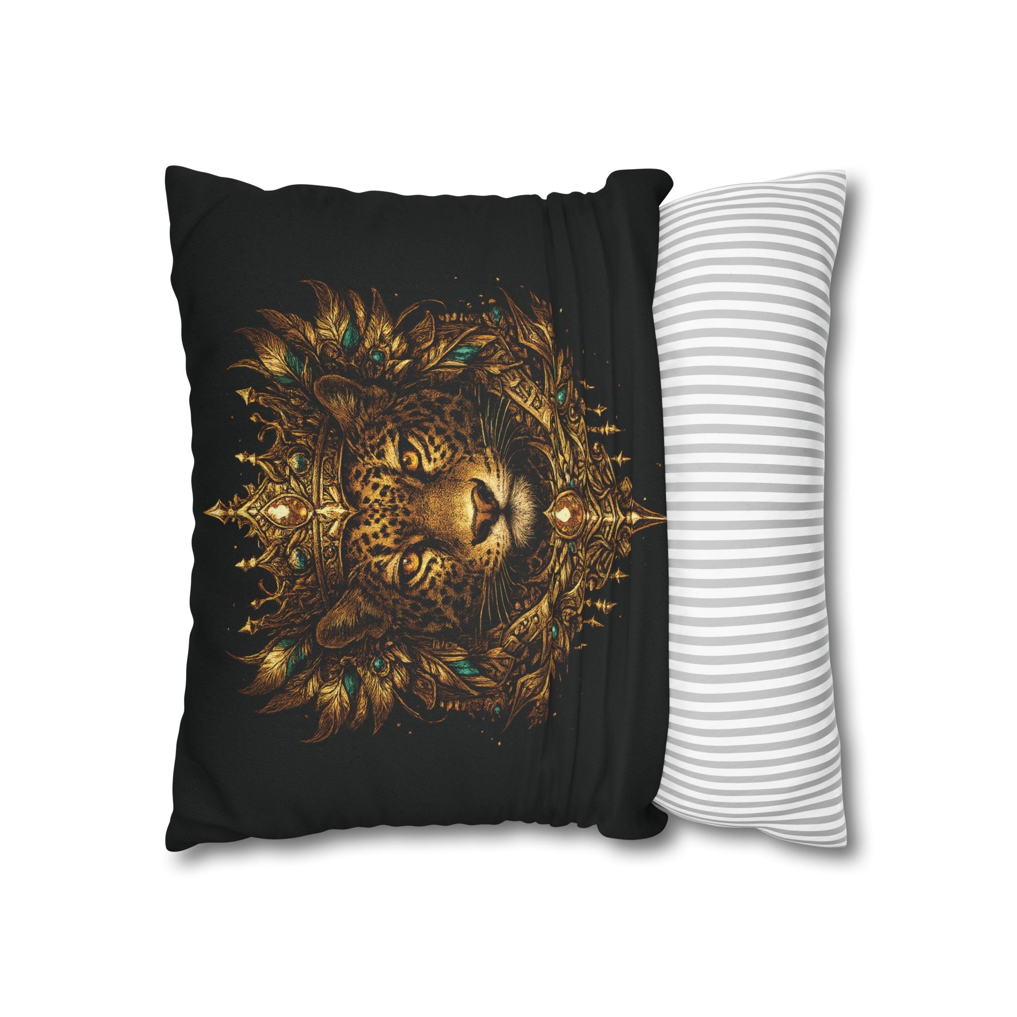 Golden Crowned Jaguar Decorative Pillow case