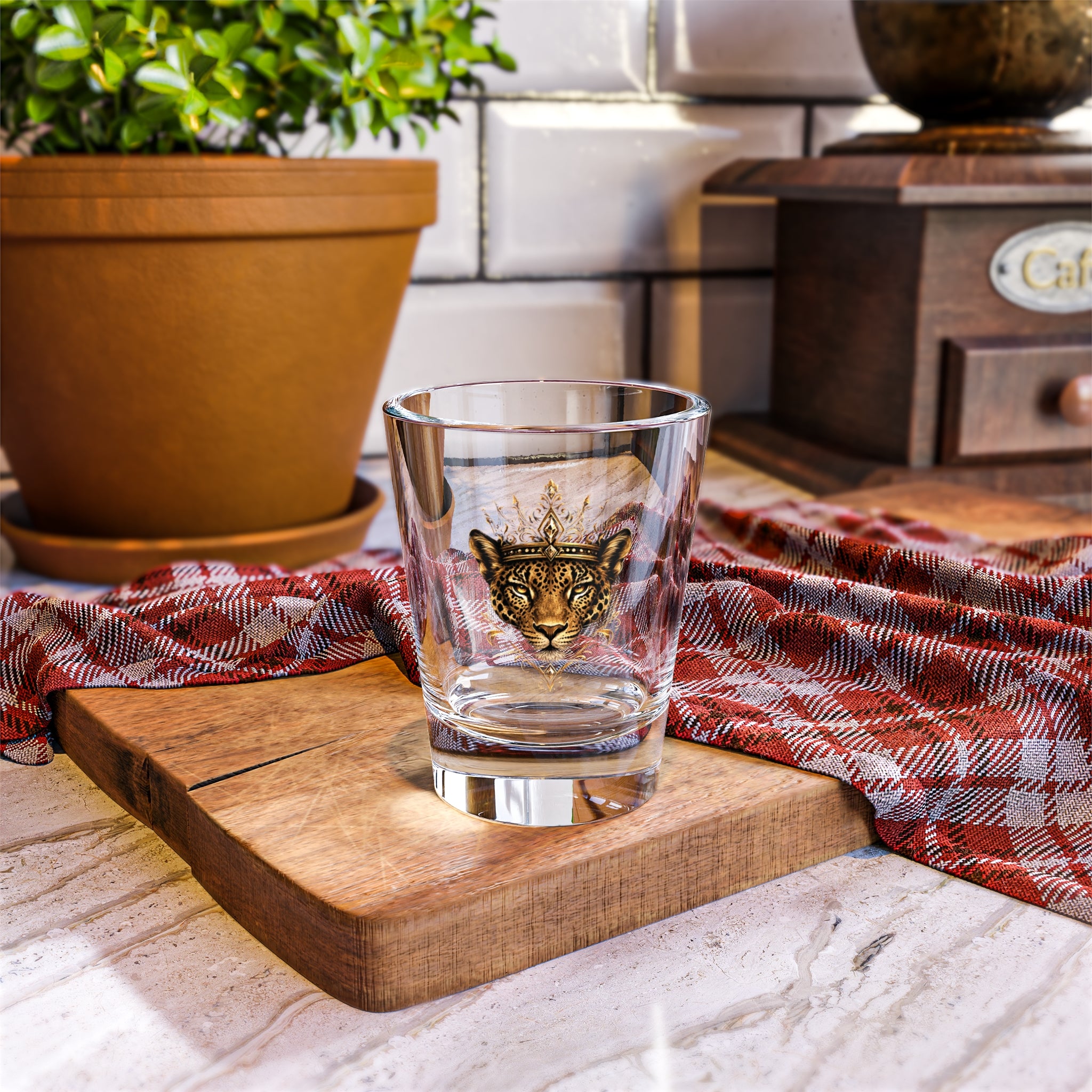 Jaguar Crown Shot Glass — Regal Animal Barware, 1.5 oz