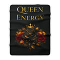 Queen Energy Sherpa Blanket — Luxurious Crown & Rose Fleece Throw