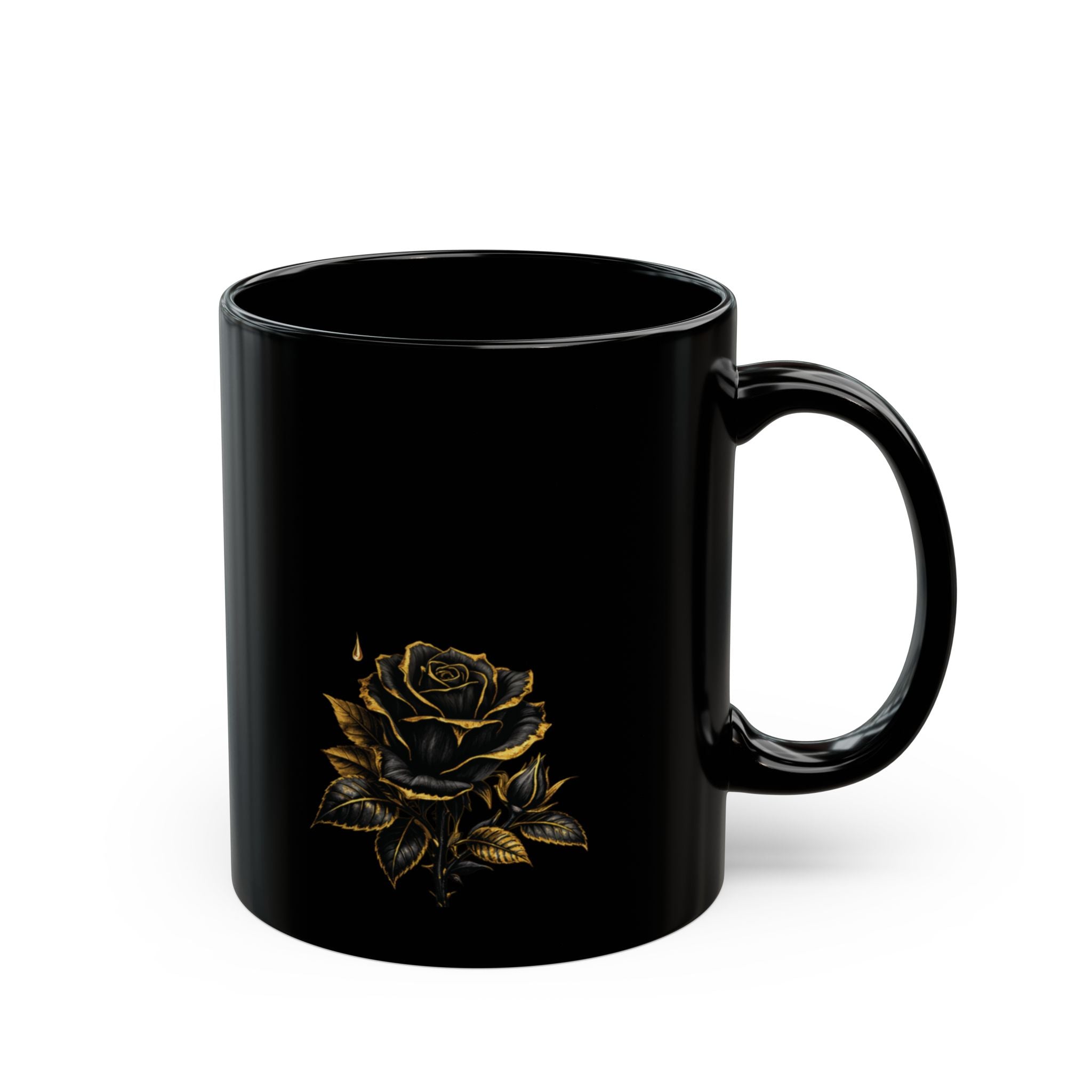 Chicafiy Gold Crown Black Mug — Elegant Coffee Cup for Queen Vibes