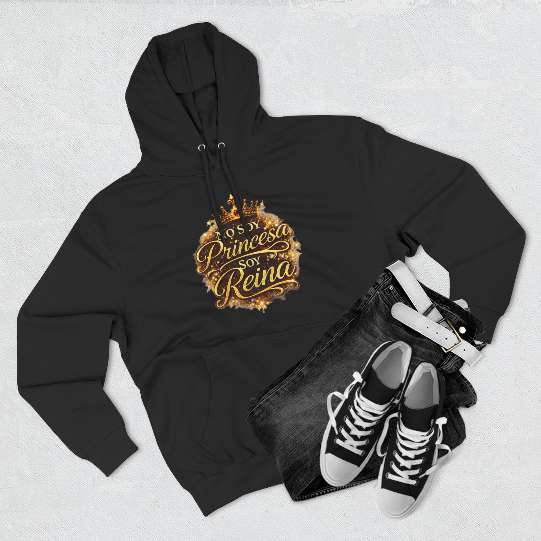 Reina Hoodie — "No Soy Princesa, Soy Reina" Queen Crown Pullover