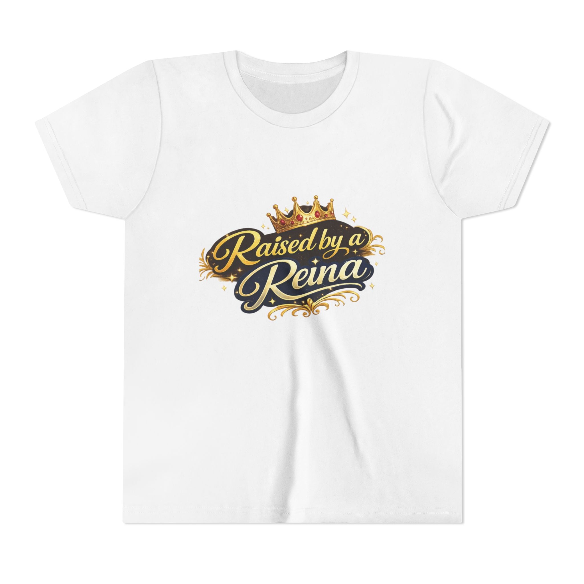 Youth Tee — "Raised by a Reina" Crowned Princess Shirt