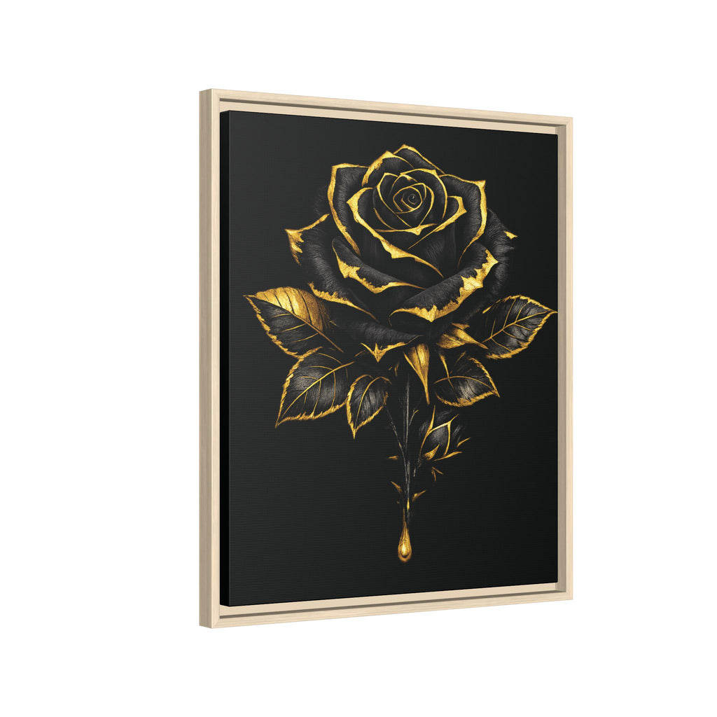 “Bloom Into Power – Gold Rose Canvas” Matte Canvas Wall Art