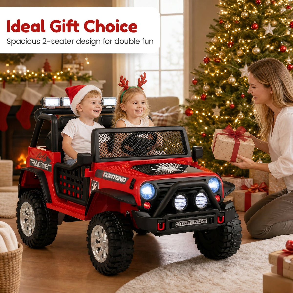 12V Two-Seater Kids' Electric Ride-On Car with Remote