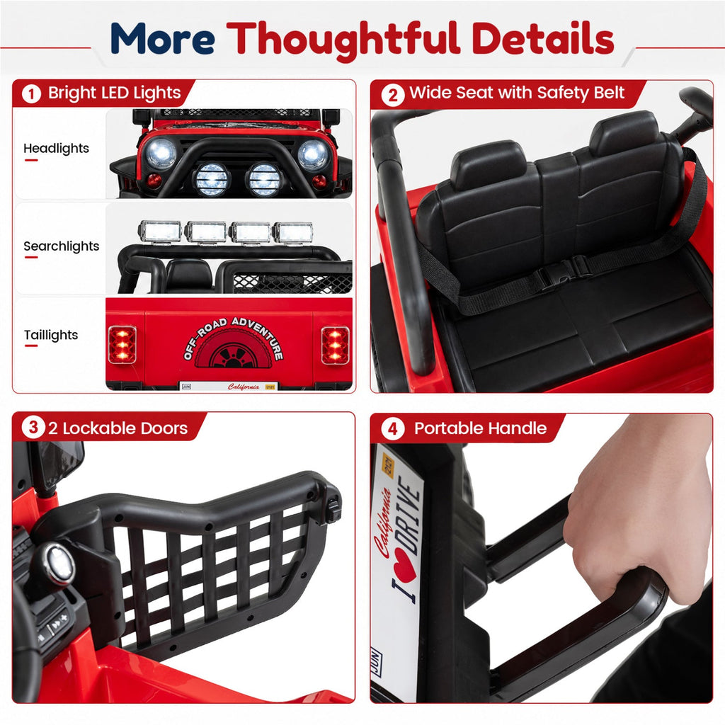 12V Two-Seater Kids' Electric Ride-On Car with Remote