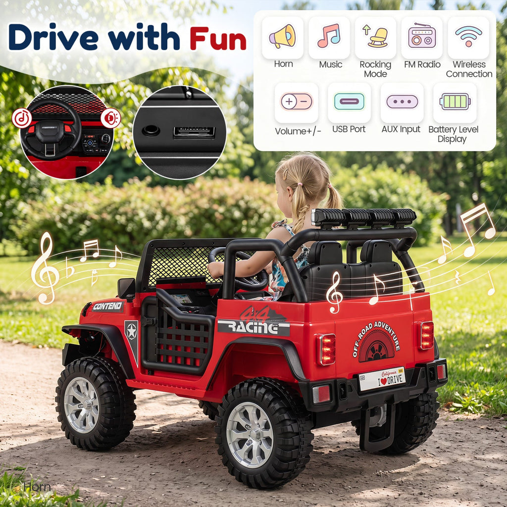 12V Two-Seater Kids' Electric Ride-On Car with Remote