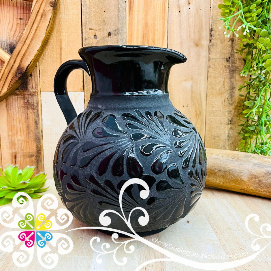 Black Espiga Bola Pitcher - Jarro de Barro