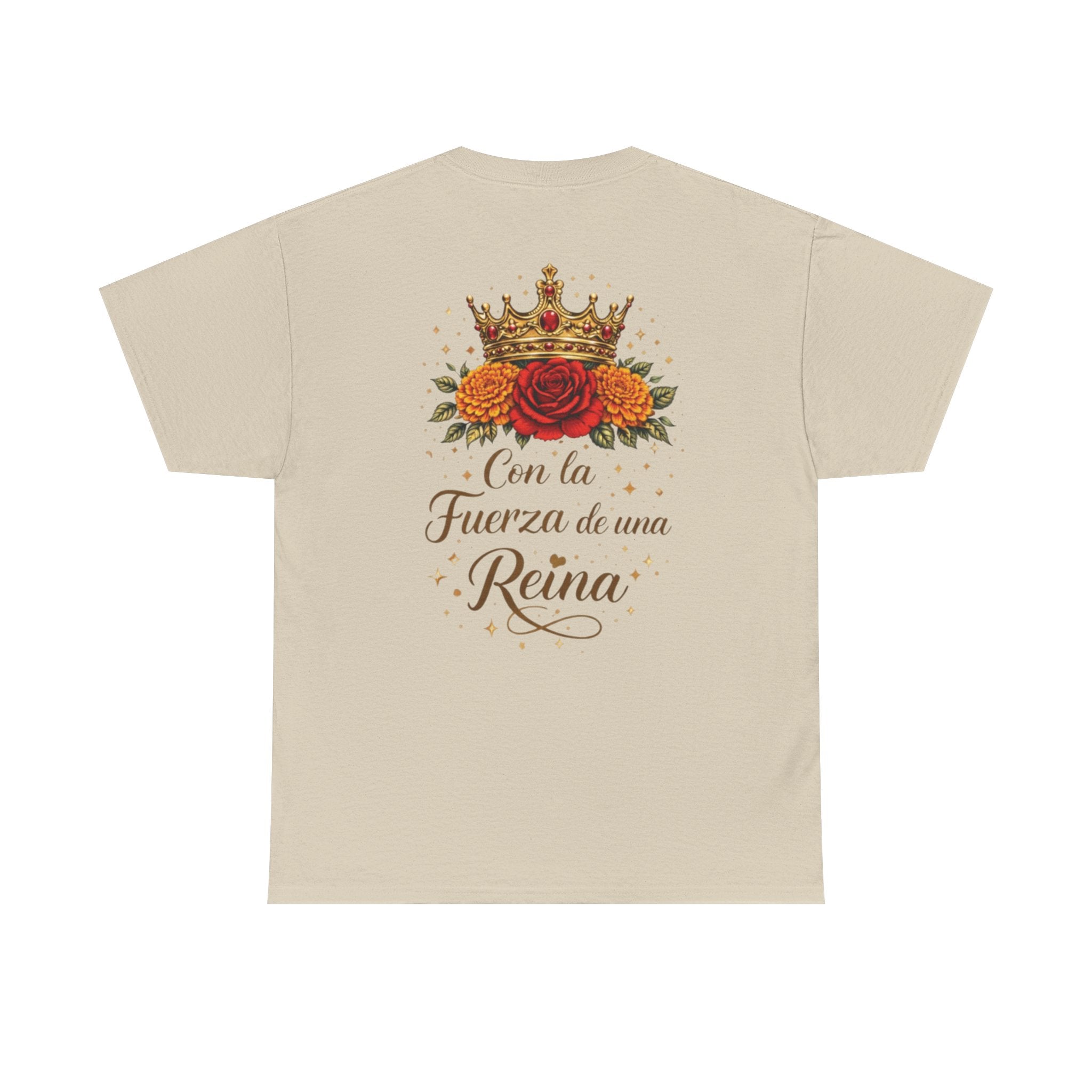 Graphic Tee — “Con la Fuerza de una Reina” Crown & Rose T-Shirt