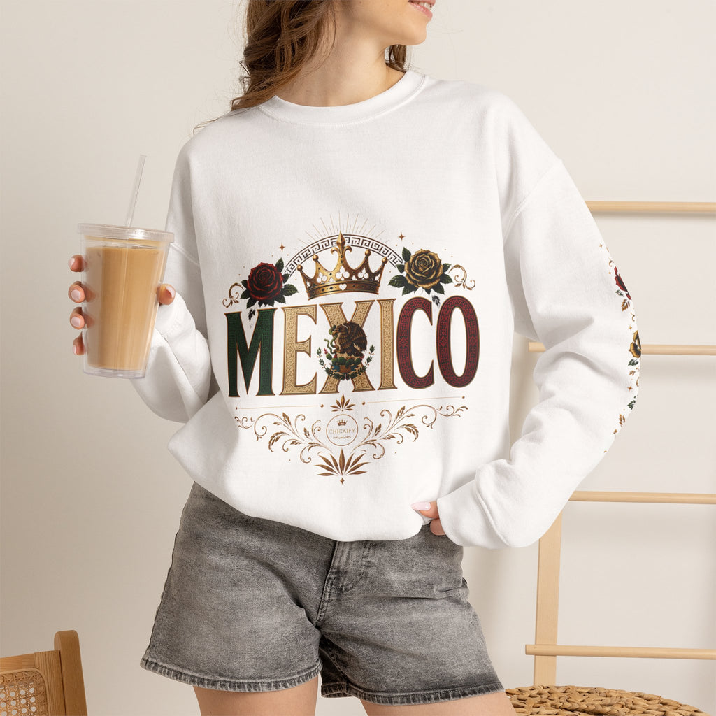 Orgullo Mexicano Crewneck Sweatshirt - Viva México Graphic Pullover