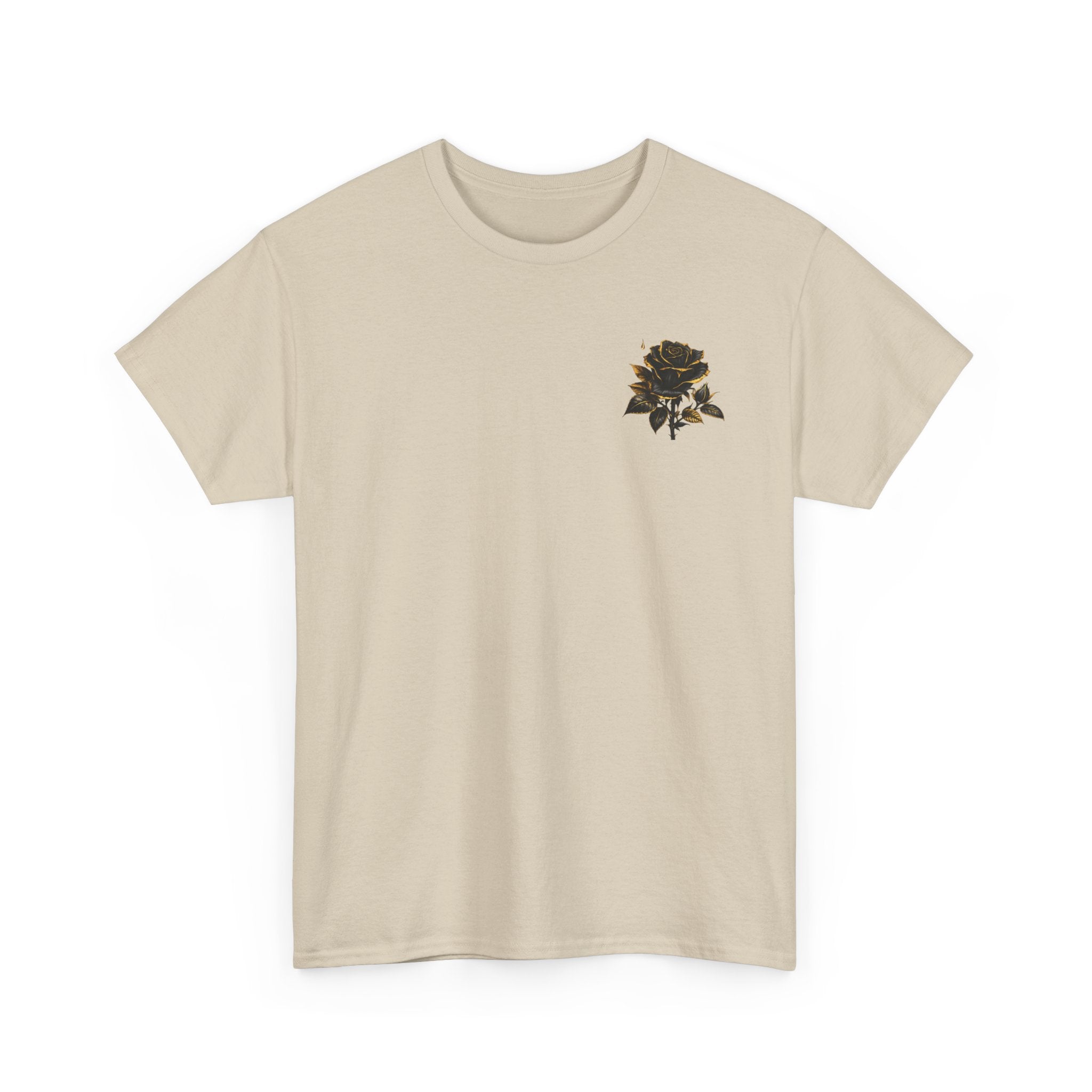 Born to Bloom Rose Crown Tee | Black Gold Floral Graphic